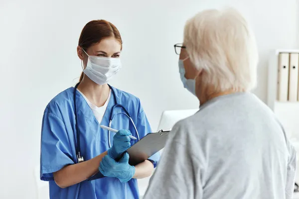 patient and doctor professional advice medical masks