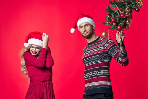 Mann und Frau Urlaub Weihnachten Emotionen Romantik — Stockfoto