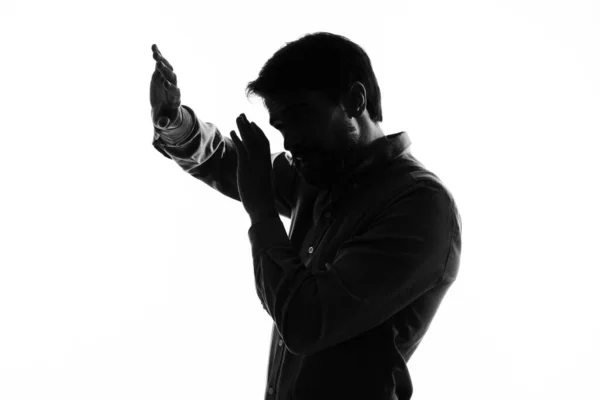 Geschäftsleute mit Pistole in der Hand Verbrechen Handgeste isoliert Hintergrund — Stockfoto