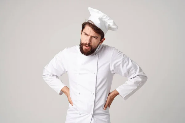 Chef ristorante fornitura di servizi sfondo chiaro — Foto Stock