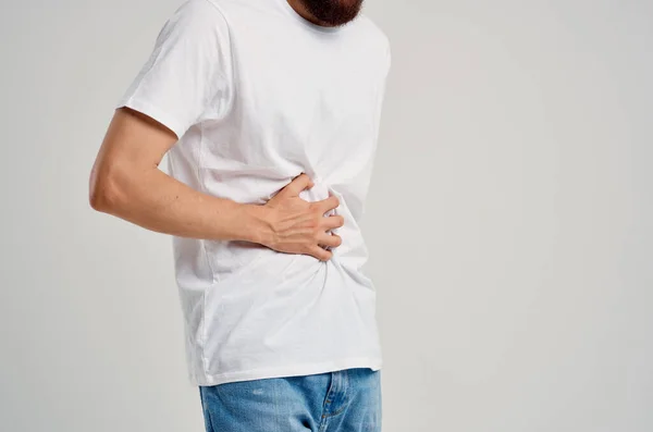 Mann Mit Gesundheitlichen Problemen Bauchschmerzen Hochwertiges Foto — Stockfoto
