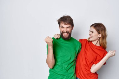 Erkek ve kadın iletişim eğlenceli birlikte stüdyo yaşam tarzı