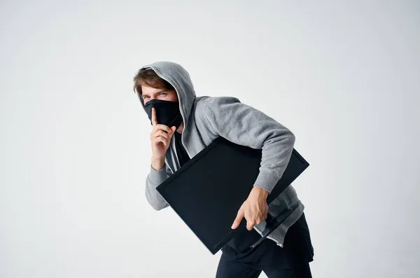 Erkek hırsız gizlilik tekniği soygun güvenlik holigan yaşam tarzı — Stok fotoğraf