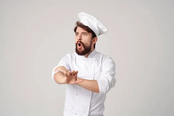 Muž kuchař restaurace služby Profesionální izolované pozadí — Stock fotografie