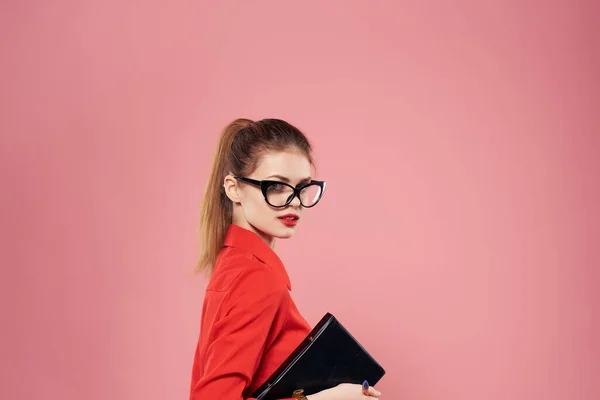 Secretaria Mujer Con Gafas Con Documentos — Foto de Stock