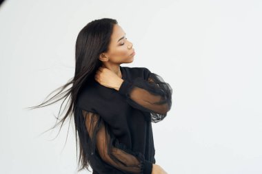 Güzel kadın dekorasyonları uzun saç arkaplanı