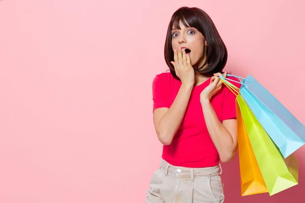 Πορτρέτο γυναίκα ψώνια στο κατάστημα διασκέδαση ψυχαγωγία Lifestyle μόδα — Φωτογραφία Αρχείου