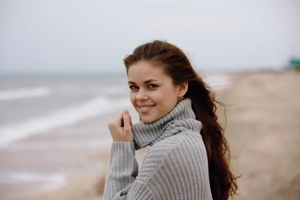 portrait of a woman in a sweater  relaxing. High quality photo