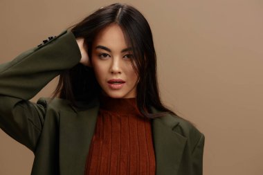 Portre kadın stil kıyafet moda kozmetik stüdyo modeli