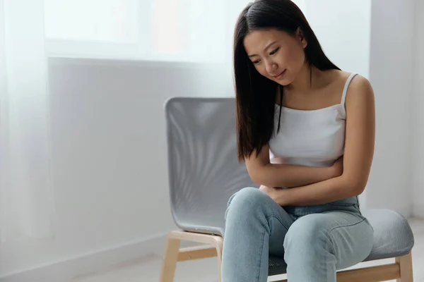 Grossesse Perdue Avortement Élevé Tourmenté Souffrance Bronzé Belle Jeune Femme — Photo