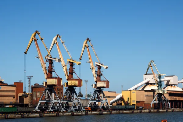 Kräne in einem Hafen — Stockfoto