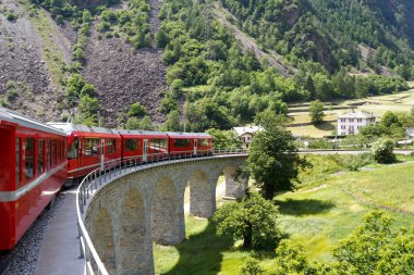 İsviçre dağ bernina express tren