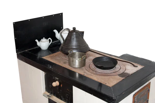 Retro hout gestookte keuken kachel — Stockfoto