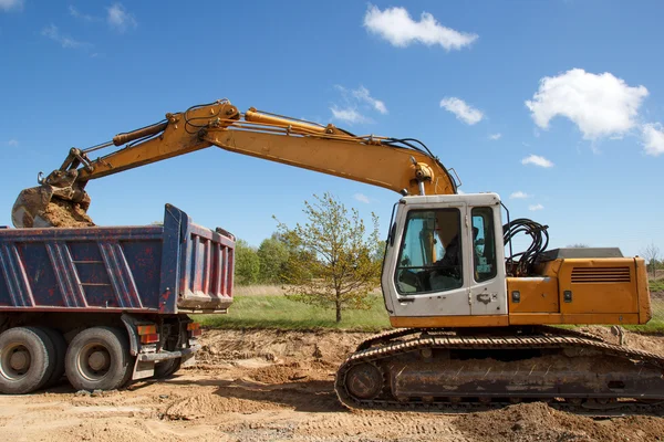 Construction site. excavator — Stock Photo, Image