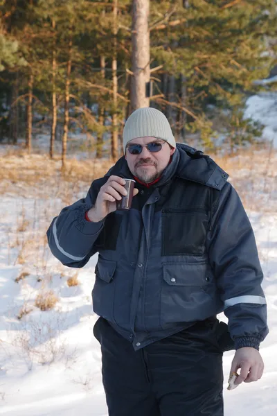 Time break in the winter forest — Stock Photo, Image