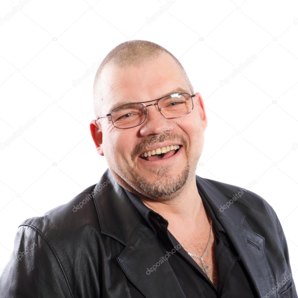smiling man with glasses