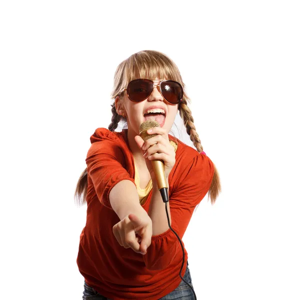 Girl singing — Stock Photo, Image