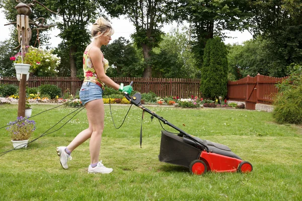 Femme couper jardin — Photo