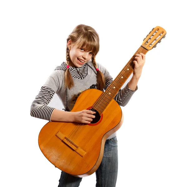 Ragazza con una chitarra — Foto Stock