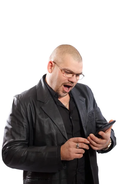 Man looking on a tablet PC — Stock Photo, Image