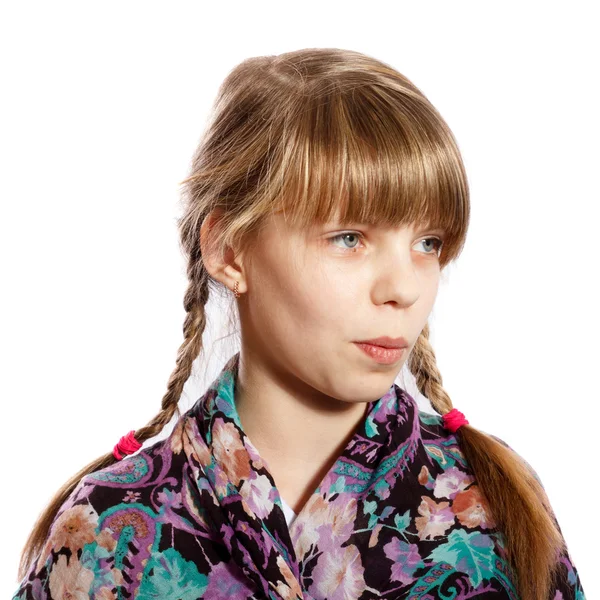Girl with braids — Stock Photo, Image