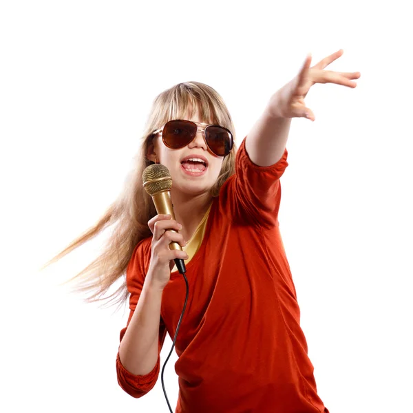 Girl singing — Stock Photo, Image