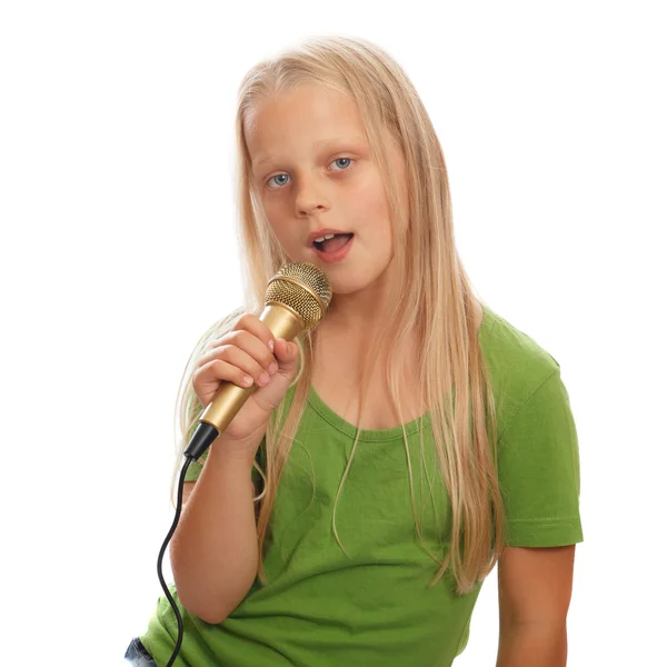 Young girl singer — Stock Photo, Image