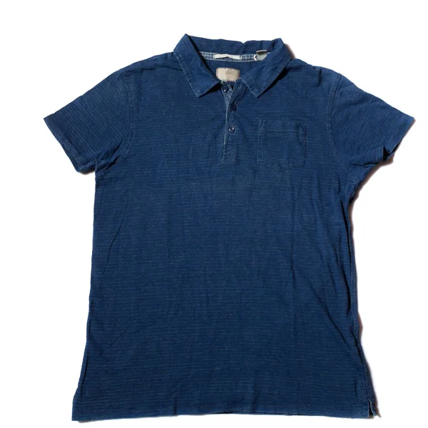 Blaues Polo Shirt Auf Weißem Hintergrund — Stockfoto