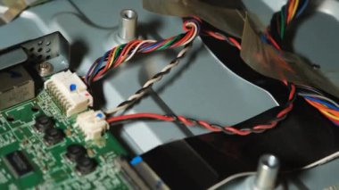 Devre tamiri. Elektronik donanım modern teknoloji. Anakart dijital kişisel bilgisayar çipi. Teknoloji bilimi geçmişi. Entegre iletişim işlemcisi. Bilgi mühendisliği bileşeni