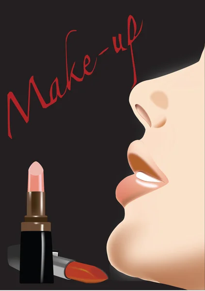 Maquillaje femenino — Vector de stock