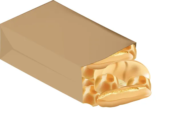 Перероблений Паперовий Мішок Хлібом — стоковий вектор