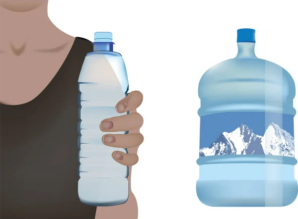 Person Bottle Water Hand — Wektor stockowy