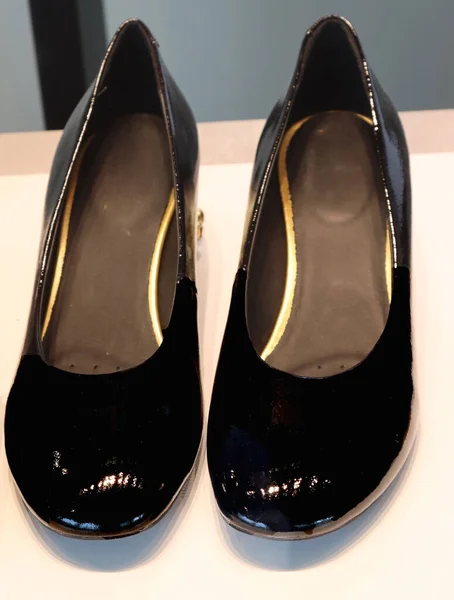 Female Shoes Black Ballet Type — Stock Photo, Image