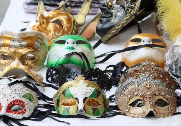 Różne Maski Karnawałowe Zakrycia Twarzy — Zdjęcie stockowe