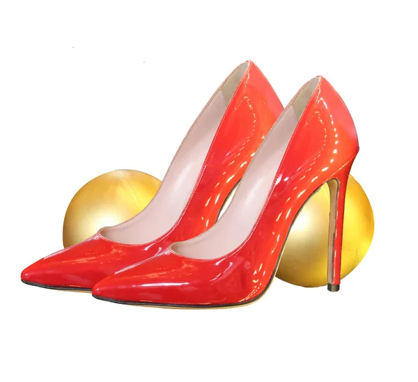 Red Women Shoes Stiletto Heel — Stock Photo, Image