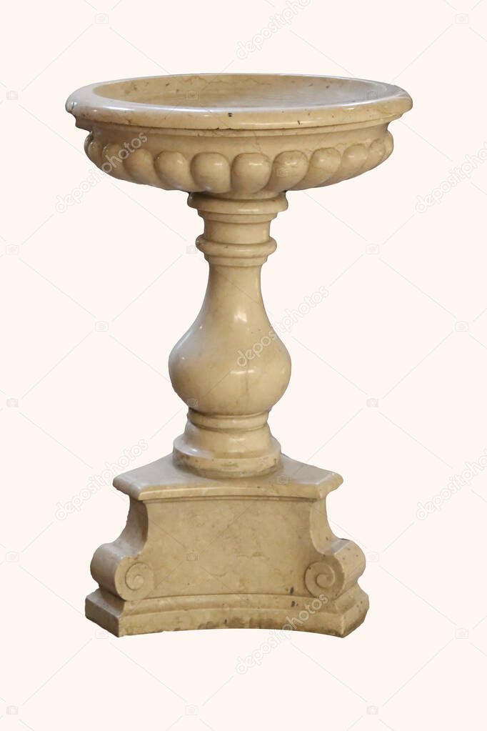 marble holy water font for blessing and Christian religion