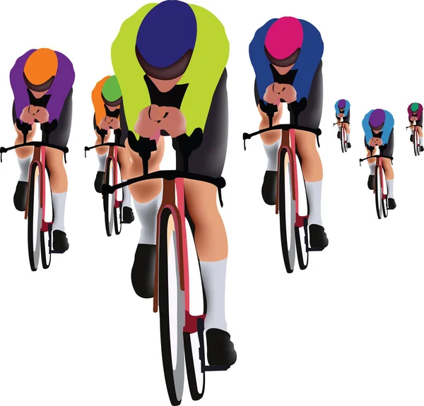 Bicicliști Profesioniști Grupul Final Sprint — Vector de stoc