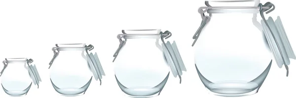 Transparante Glazen Pot Met Hermetische Sluiting — Stockvector