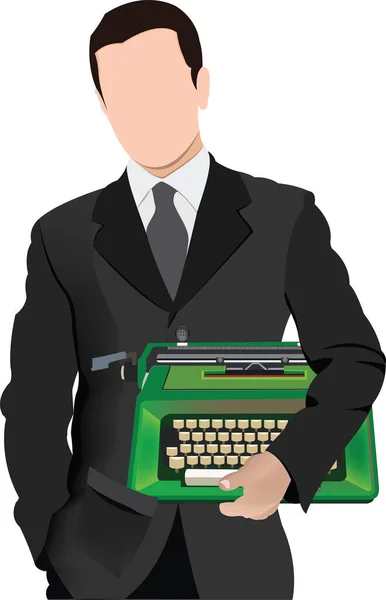 Distinguished Person Typewriter — Stock Vector