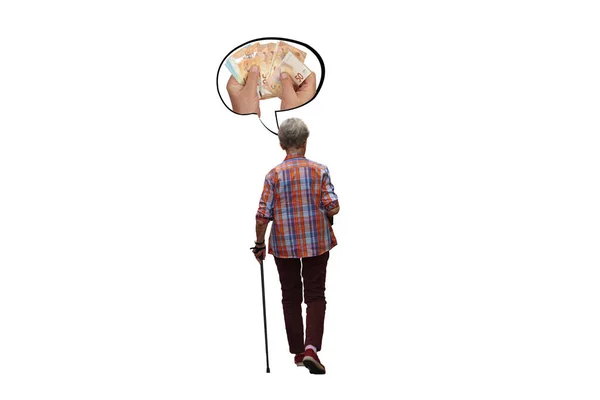 Elderly Person Walks Thinks You Have Money — Foto Stock