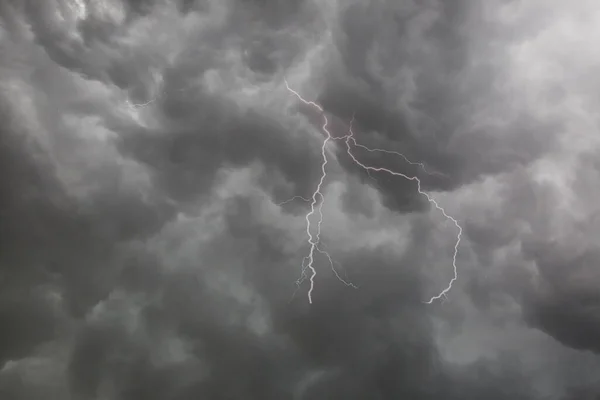 Cloudy Overcast Sky Lightning Thunderstorm — Foto Stock