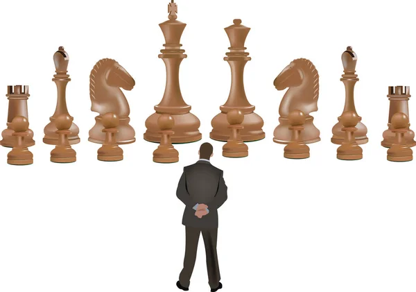 Distinct Person Chess Pieces Place — Vector de stock