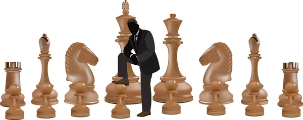 Distinct Person Chess Pieces Place — Stok Vektör