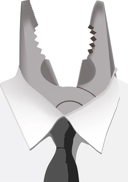 White Shirt Tie Pliers — Stockvektor