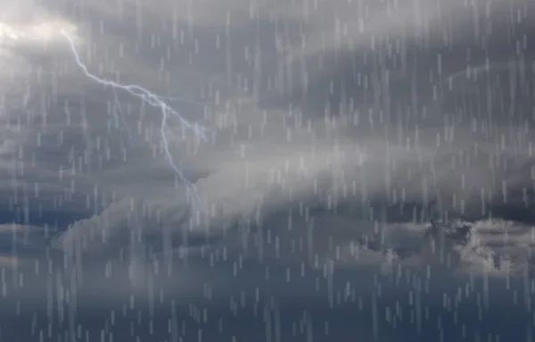 Cloudy Sky Rain Lightning — Foto Stock