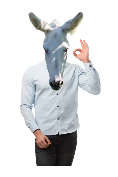 Person Sign Donkey Face — Foto Stock