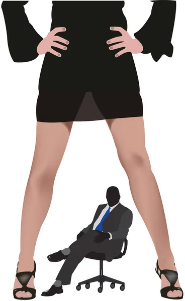Torse Inférieur Femme Avec Mini Jupe Sexe Humain Personnelle — Image vectorielle