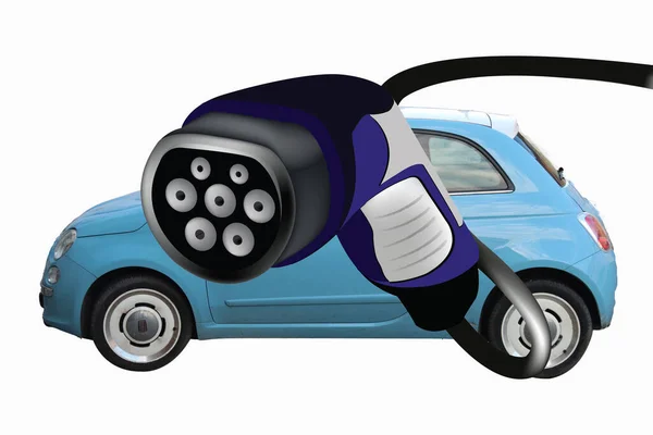 Wtyczka Ładowania Elektrycznego Samochodów Elektrycznych Hybrydowych — Zdjęcie stockowe