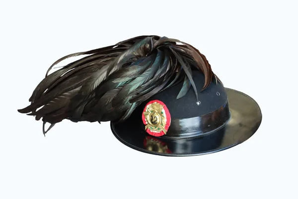 Sombrero Bersagliere Con Plumas Para Ceremonia Militar — Foto de Stock