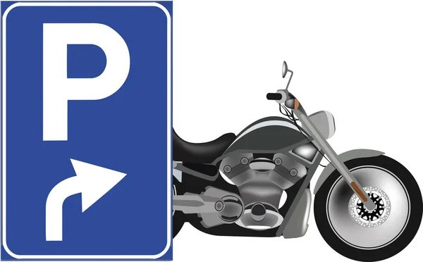 Signe Parking Gratuit Pour Les Motos Les Vélos — Image vectorielle